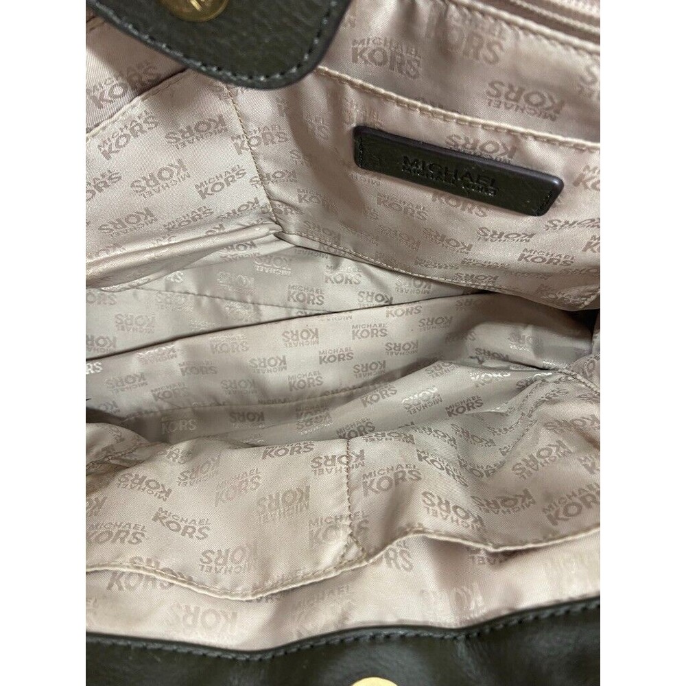 MICHAEL KORS GREEN SUEDE LEATHER SATCHEL CROSSBODY BAG 14 X 11 - Picture 4 of 5
